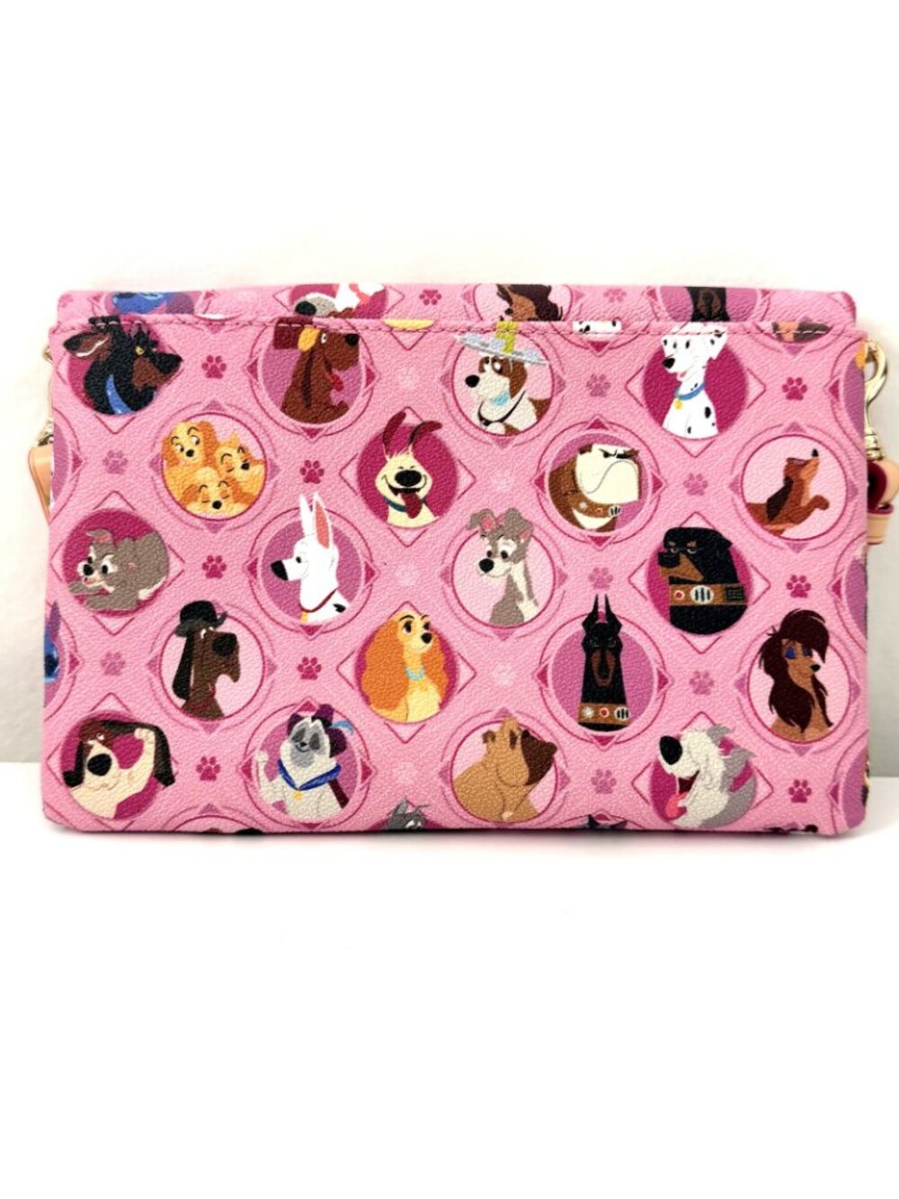 🐶 Disney Dooney & Bourke Pink "Disney Dogs" Foldover Crossbody 🐶 - Picture 2 of 7